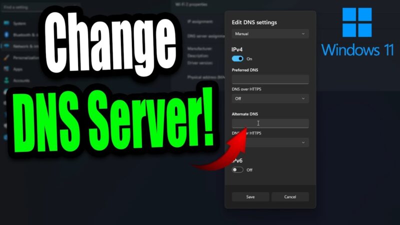 how to change dns server windows 11